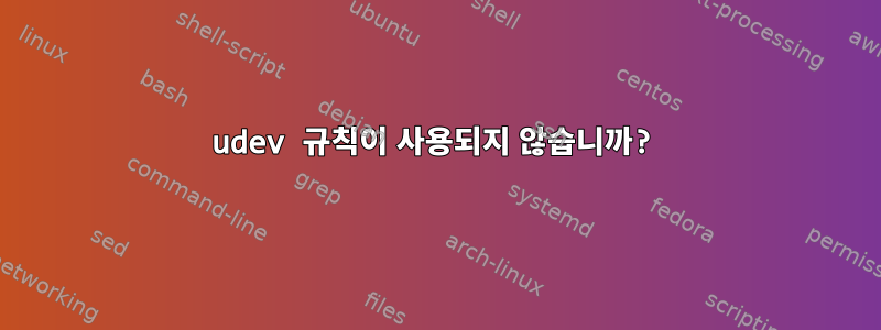 udev 규칙이 사용되지 않습니까?