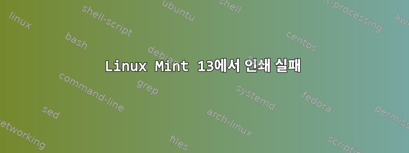 Linux Mint 13에서 인쇄 실패