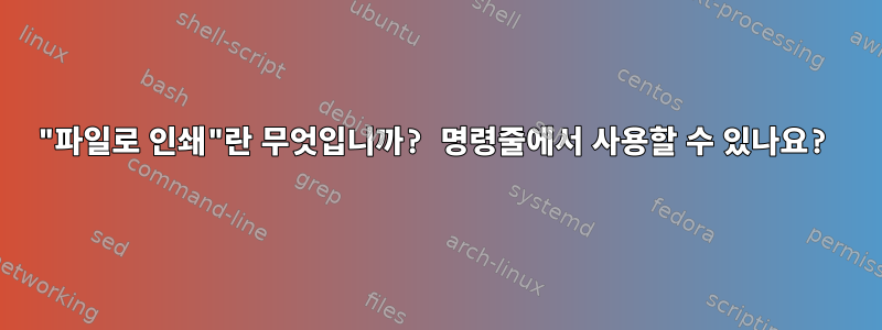 "파일로 인쇄"란 무엇입니까? 명령줄에서 사용할 수 있나요?