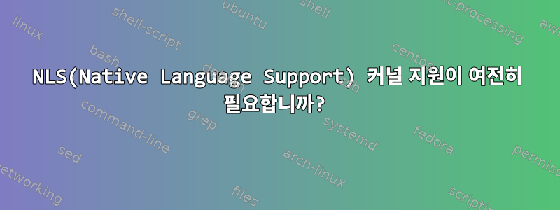 NLS(Native Language Support) 커널 지원이 여전히 필요합니까?