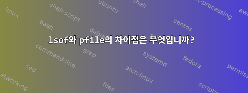 lsof와 pfile의 차이점은 무엇입니까?