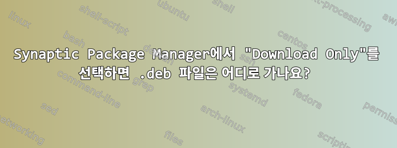 Synaptic Package Manager에서 "Download Only"를 선택하면 .deb 파일은 어디로 가나요?