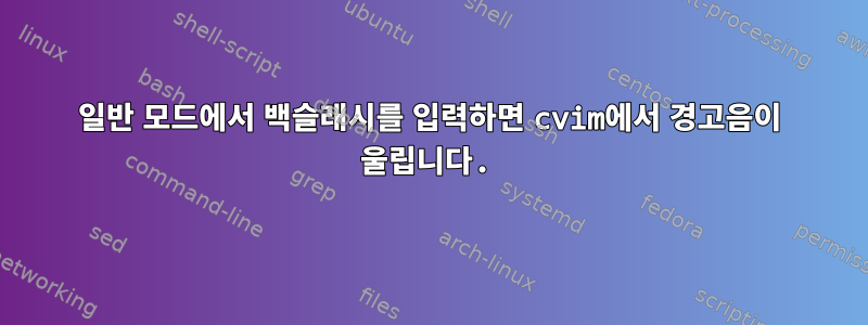 일반 모드에서 백슬래시를 입력하면 cvim에서 경고음이 울립니다.