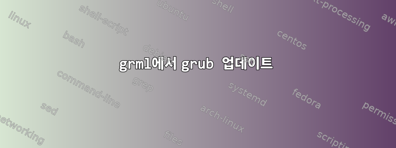 grml에서 grub 업데이트