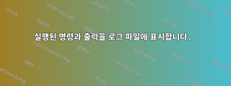 실행된 명령과 출력을 로그 파일에 표시합니다.