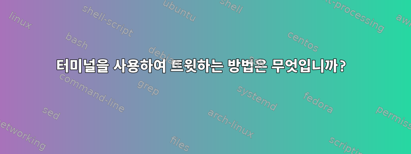 터미널을 사용하여 트윗하는 방법은 무엇입니까?