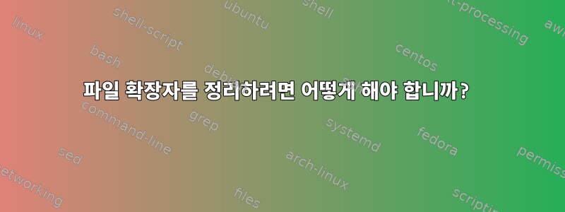 파일 확장자를 정리하려면 어떻게 해야 합니까?