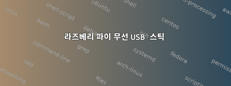 라즈베리 파이 무선 USB 스틱