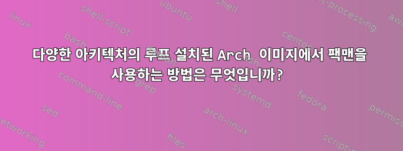 다양한 아키텍처의 루프 설치된 Arch 이미지에서 팩맨을 사용하는 방법은 무엇입니까?