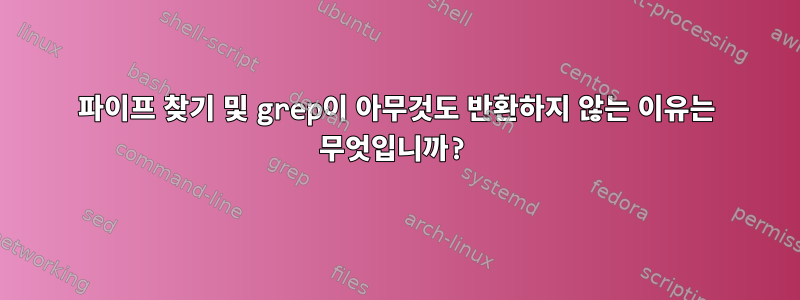 파이프 찾기 및 grep이 아무것도 반환하지 않는 이유는 무엇입니까?