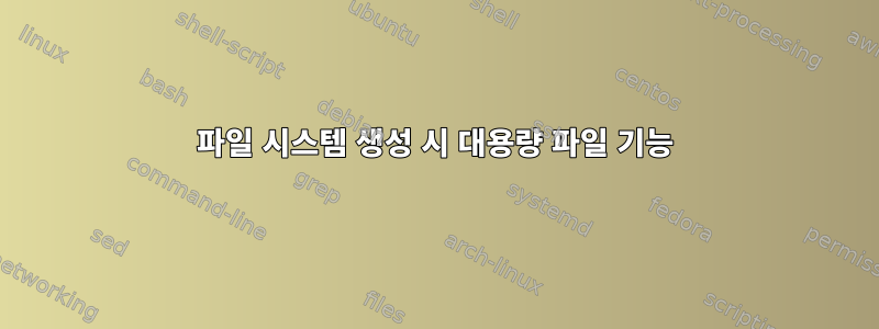 파일 시스템 생성 시 대용량 파일 기능