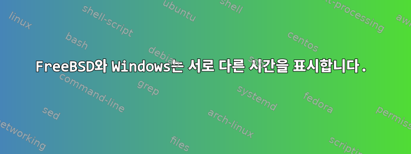 FreeBSD와 Windows는 서로 다른 시간을 표시합니다.