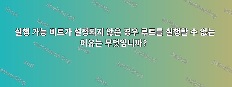 실행 가능 비트가 설정되지 않은 경우 루트를 실행할 수 없는 이유는 무엇입니까?