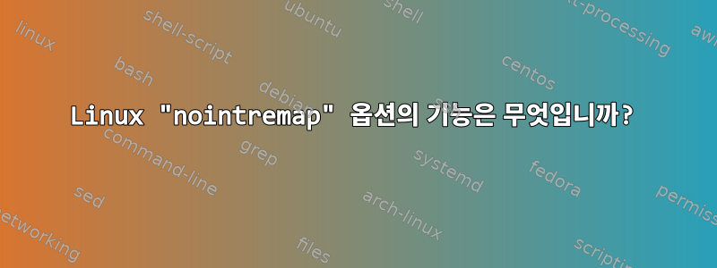 Linux "nointremap" 옵션의 기능은 무엇입니까?