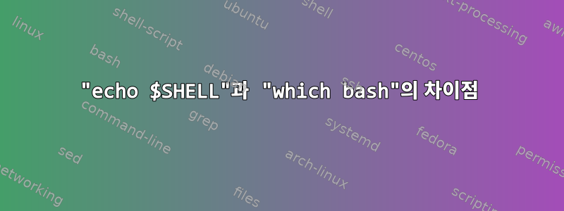 "echo $SHELL"과 "which bash"의 차이점