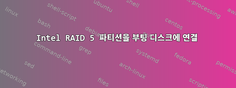 Intel RAID 5 파티션을 부팅 디스크에 연결