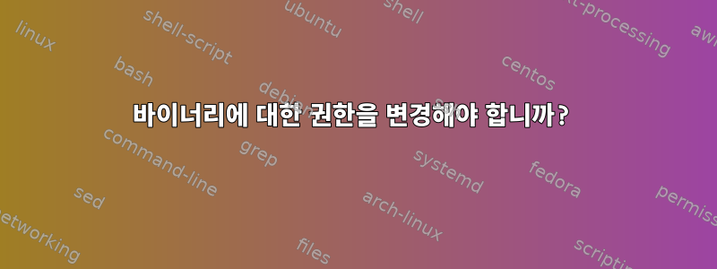 바이너리에 대한 권한을 변경해야 합니까?