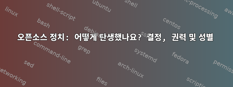 오픈소스 정치: 어떻게 탄생했나요? 결정, 권력 및 성별