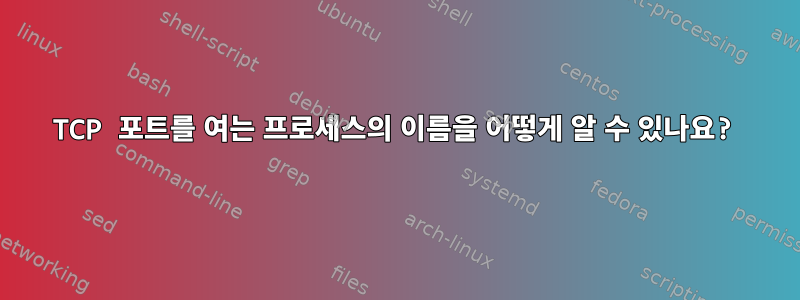 TCP 포트를 여는 프로세스의 이름을 어떻게 알 수 있나요?