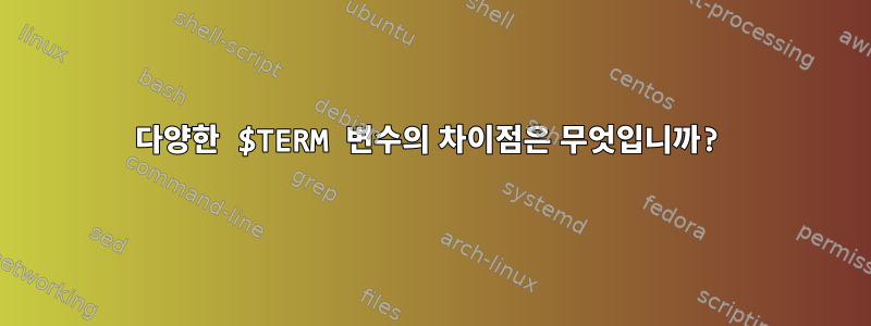 다양한 $TERM 변수의 차이점은 무엇입니까?