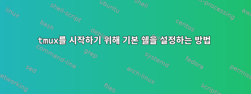 tmux를 시작하기 위해 기본 쉘을 설정하는 방법