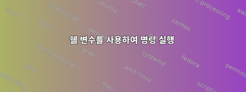 쉘 변수를 사용하여 명령 실행