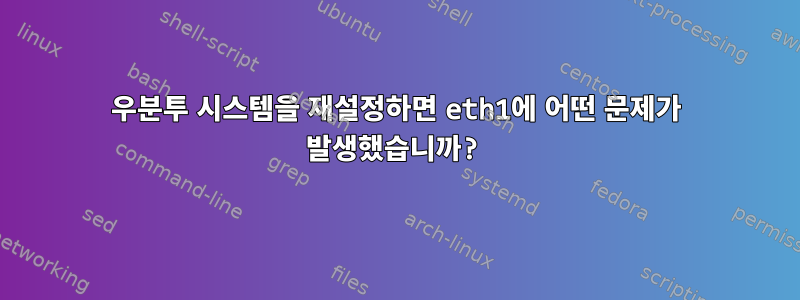 우분투 시스템을 재설정하면 eth1에 어떤 문제가 발생했습니까?