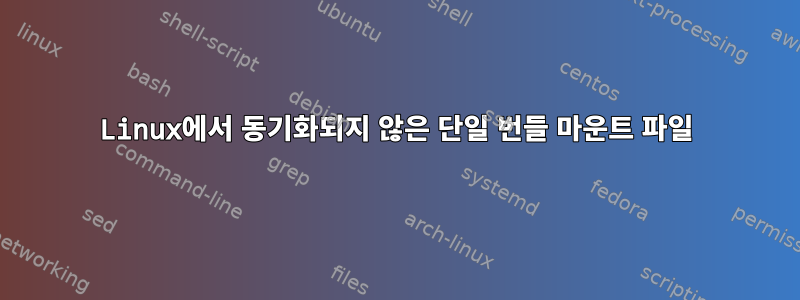 Linux에서 동기화되지 않은 단일 번들 마운트 파일