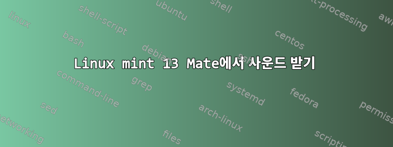 Linux mint 13 Mate에서 사운드 받기