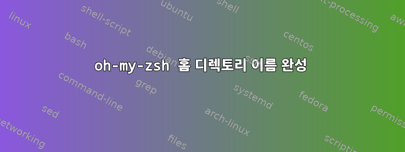 oh-my-zsh 홈 디렉토리 이름 완성