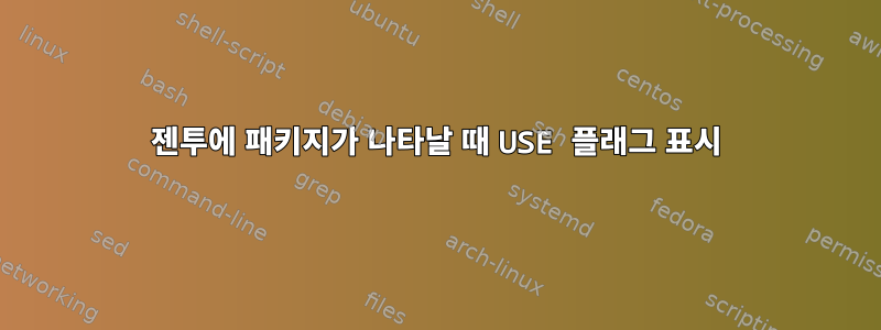 젠투에 패키지가 나타날 때 USE 플래그 표시