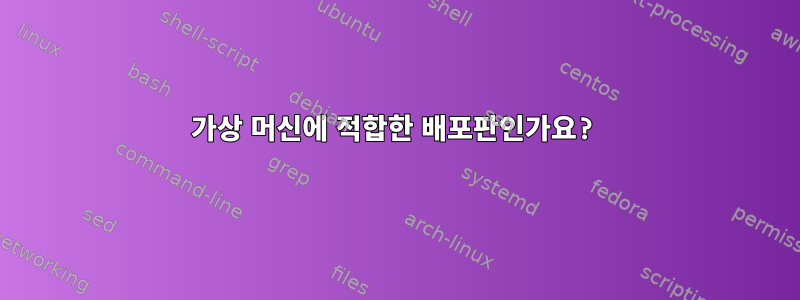 가상 머신에 적합한 배포판인가요?