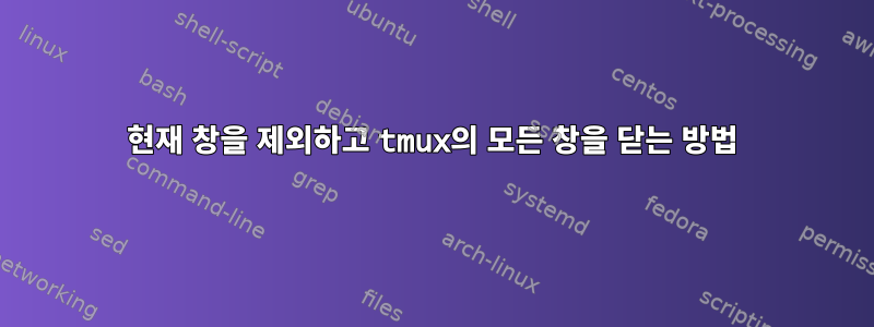 현재 창을 제외하고 tmux의 모든 창을 닫는 방법