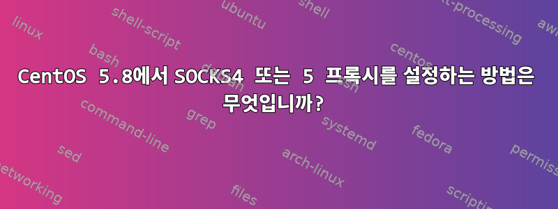 CentOS 5.8에서 SOCKS4 또는 5 프록시를 설정하는 방법은 무엇입니까?