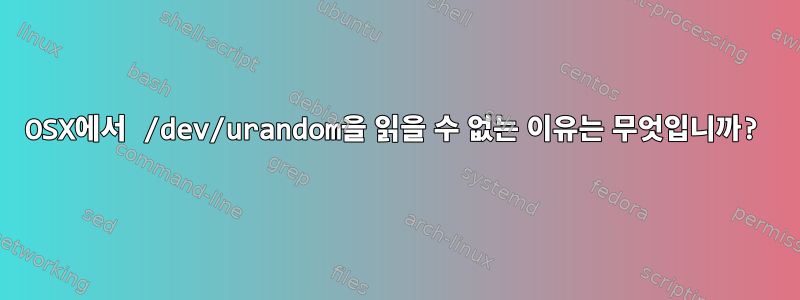 OSX에서 /dev/urandom을 읽을 수 없는 이유는 무엇입니까?