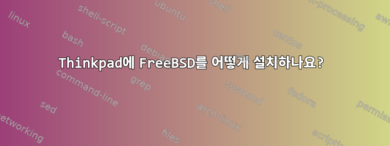 Thinkpad에 FreeBSD를 어떻게 설치하나요?