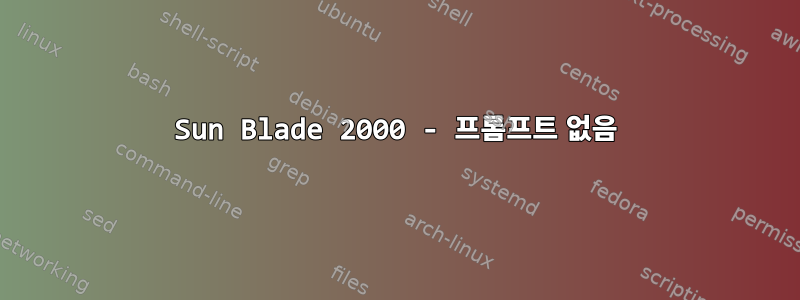 Sun Blade 2000 - 프롬프트 없음