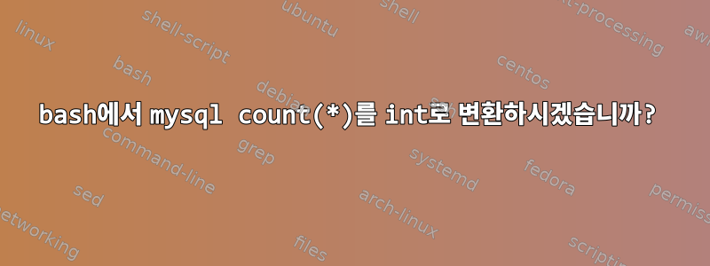 bash에서 mysql count(*)를 int로 변환하시겠습니까?