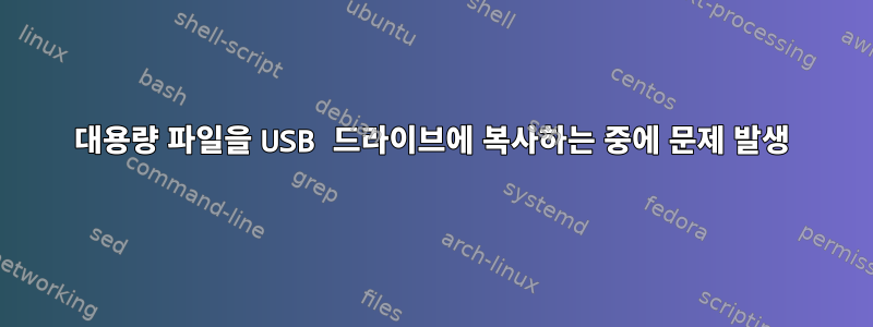 대용량 파일을 USB 드라이브에 복사하는 중에 문제 발생