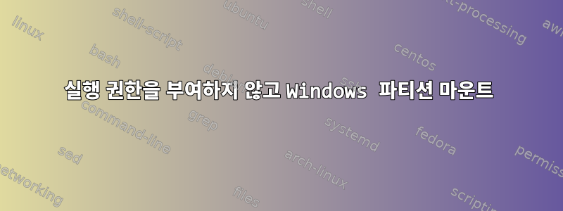 실행 권한을 부여하지 않고 Windows 파티션 마운트