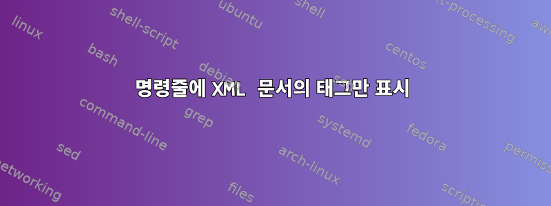 명령줄에 XML 문서의 태그만 표시