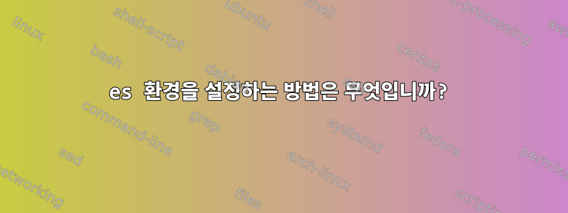 es 환경을 설정하는 방법은 무엇입니까?