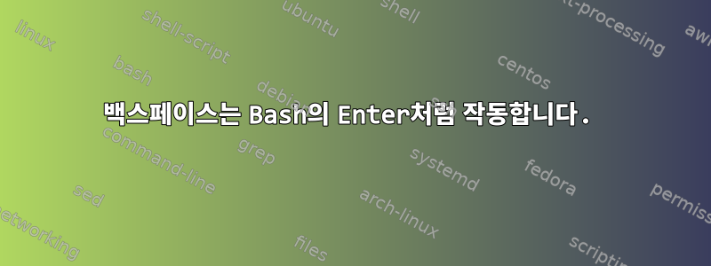 백스페이스는 Bash의 Enter처럼 작동합니다.