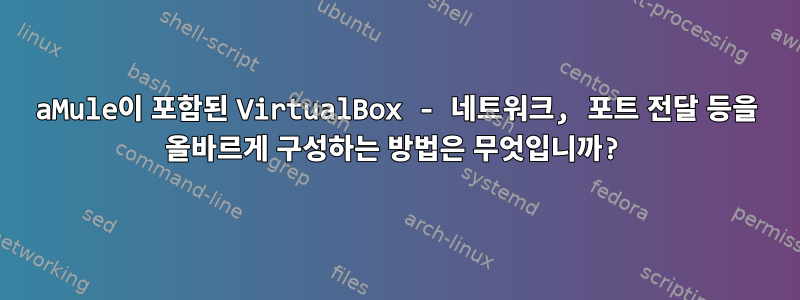 aMule이 포함된 VirtualBox - 네트워크, 포트 전달 등을 올바르게 구성하는 방법은 무엇입니까?