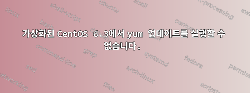 가상화된 CentOS 6.3에서 yum 업데이트를 실행할 수 없습니다.