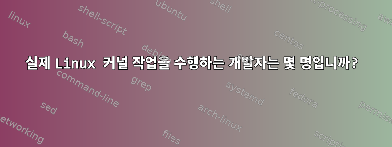 실제 Linux 커널 작업을 수행하는 개발자는 몇 명입니까?