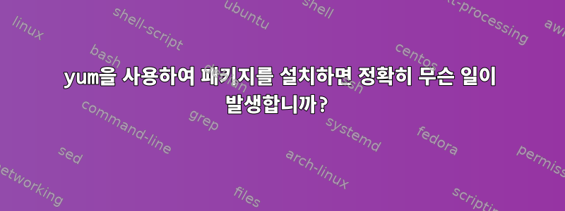 yum을 사용하여 패키지를 설치하면 정확히 무슨 일이 발생합니까?