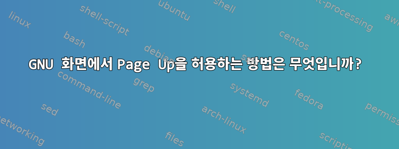 GNU 화면에서 Page Up을 허용하는 방법은 무엇입니까?