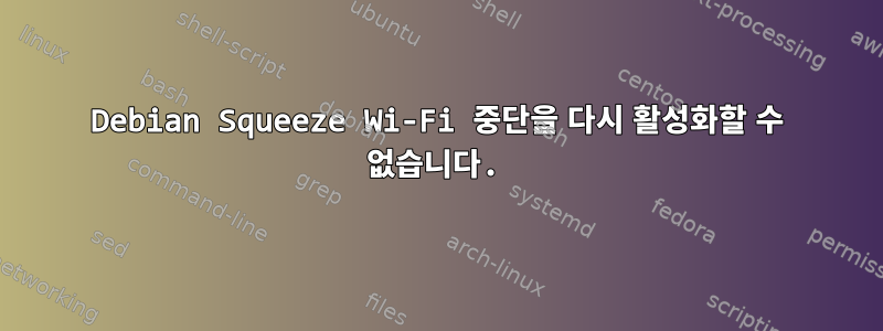 Debian Squeeze Wi-Fi 중단을 다시 활성화할 수 없습니다.