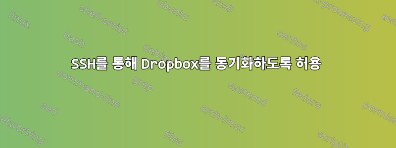 SSH를 통해 Dropbox를 동기화하도록 허용